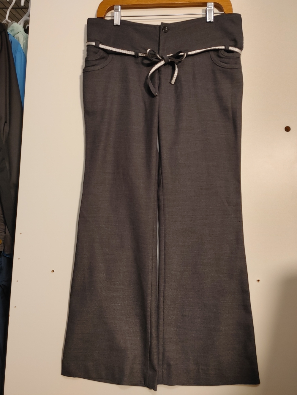 Cachet Charcoal Gray Wide-Leg Drawstring women Pants